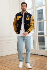 Navy blue and yellow US varsity teddy - Image n°2