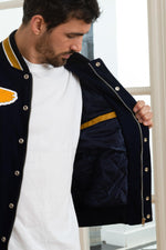 Navy blue and yellow US varsity teddy - Image n°4