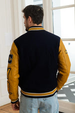 Navy blue and yellow US varsity teddy - Image n°5