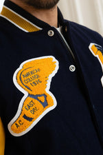 Navy blue and yellow US varsity teddy - Image n°9