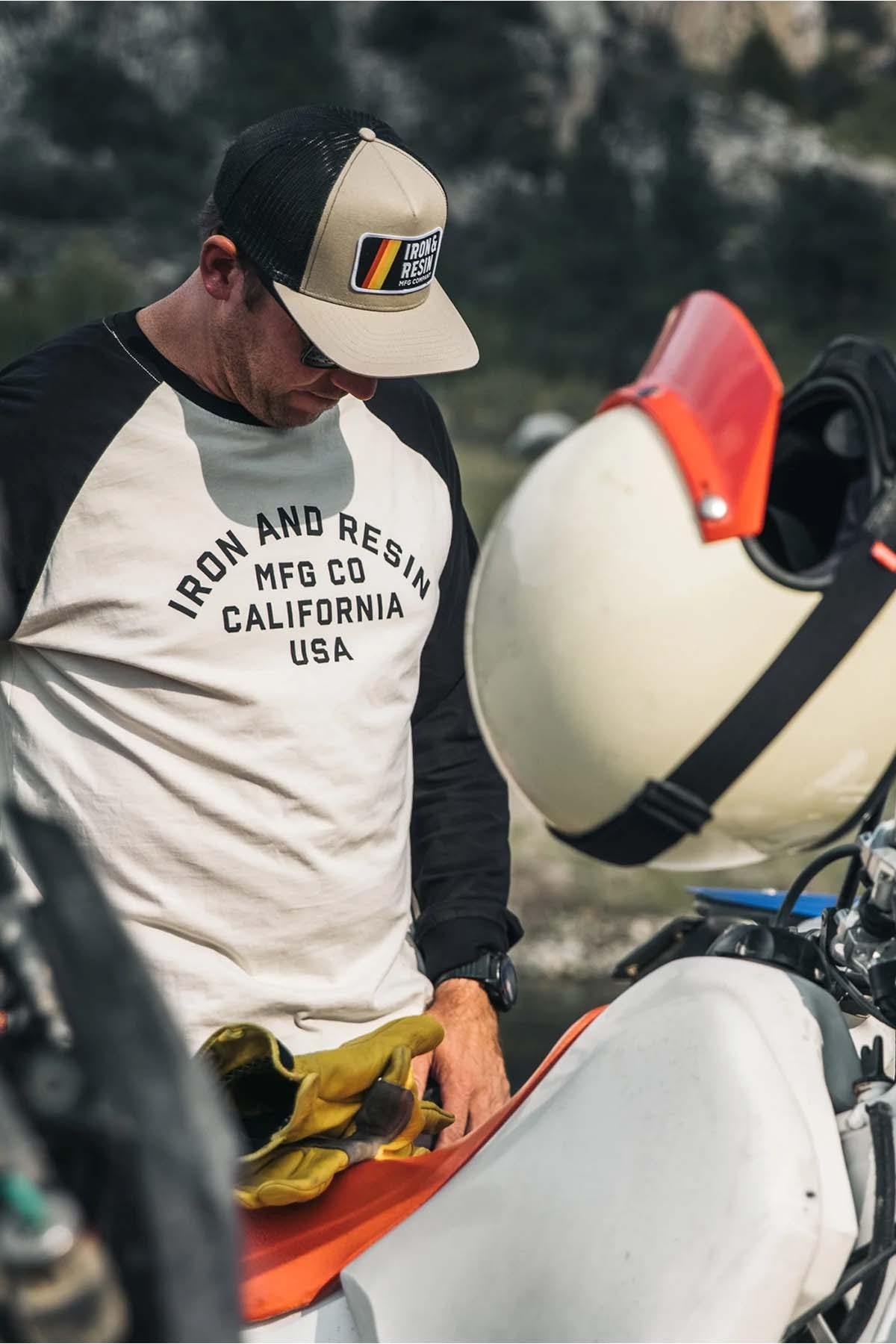  Two-tone vintage long-sleeved motorcycle t-shirt - Image n°2