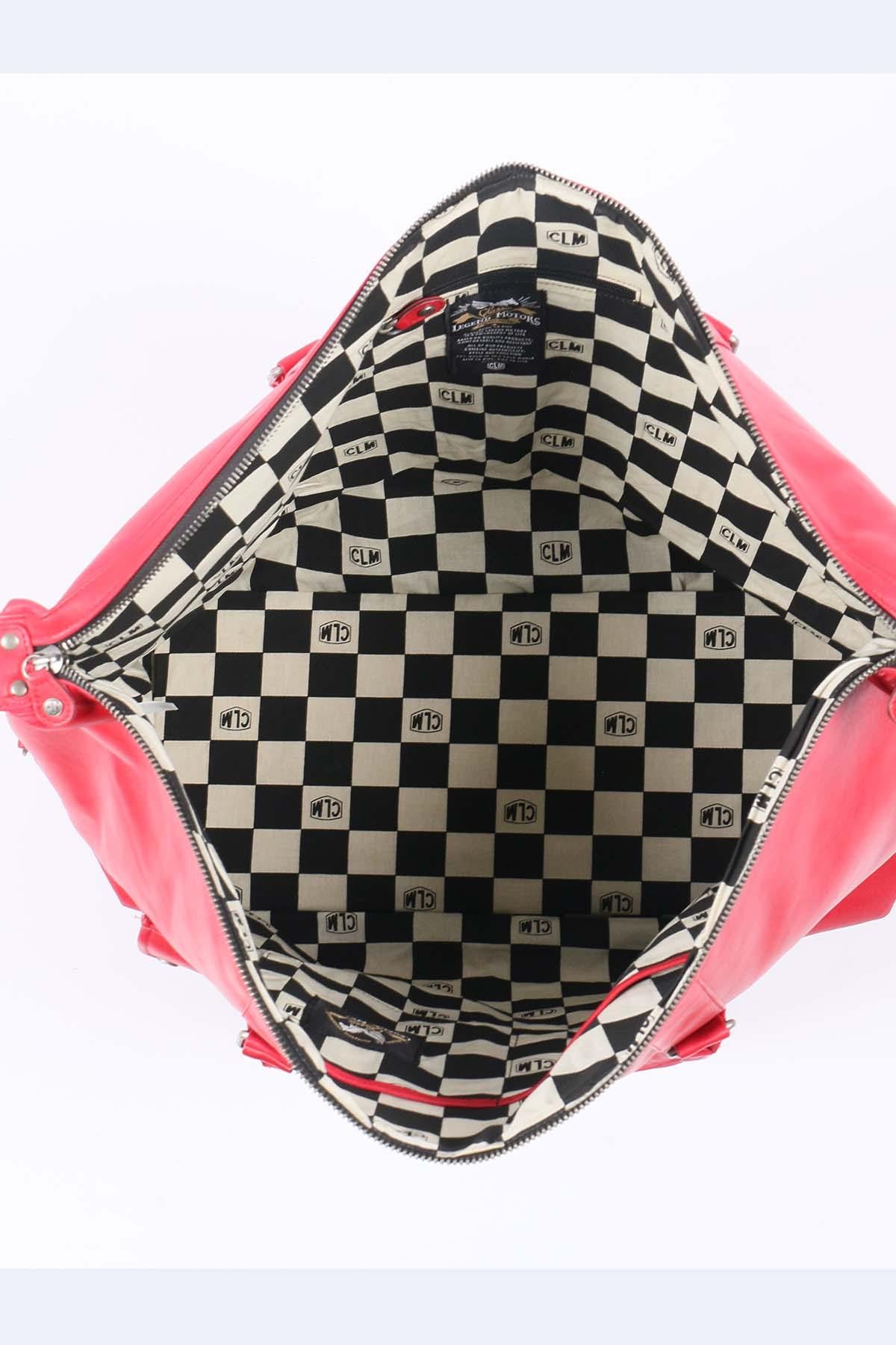 72h racing travel bag in red leather - Image n°2