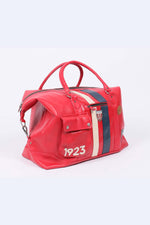 72h racing travel bag in red leather - Image n°3