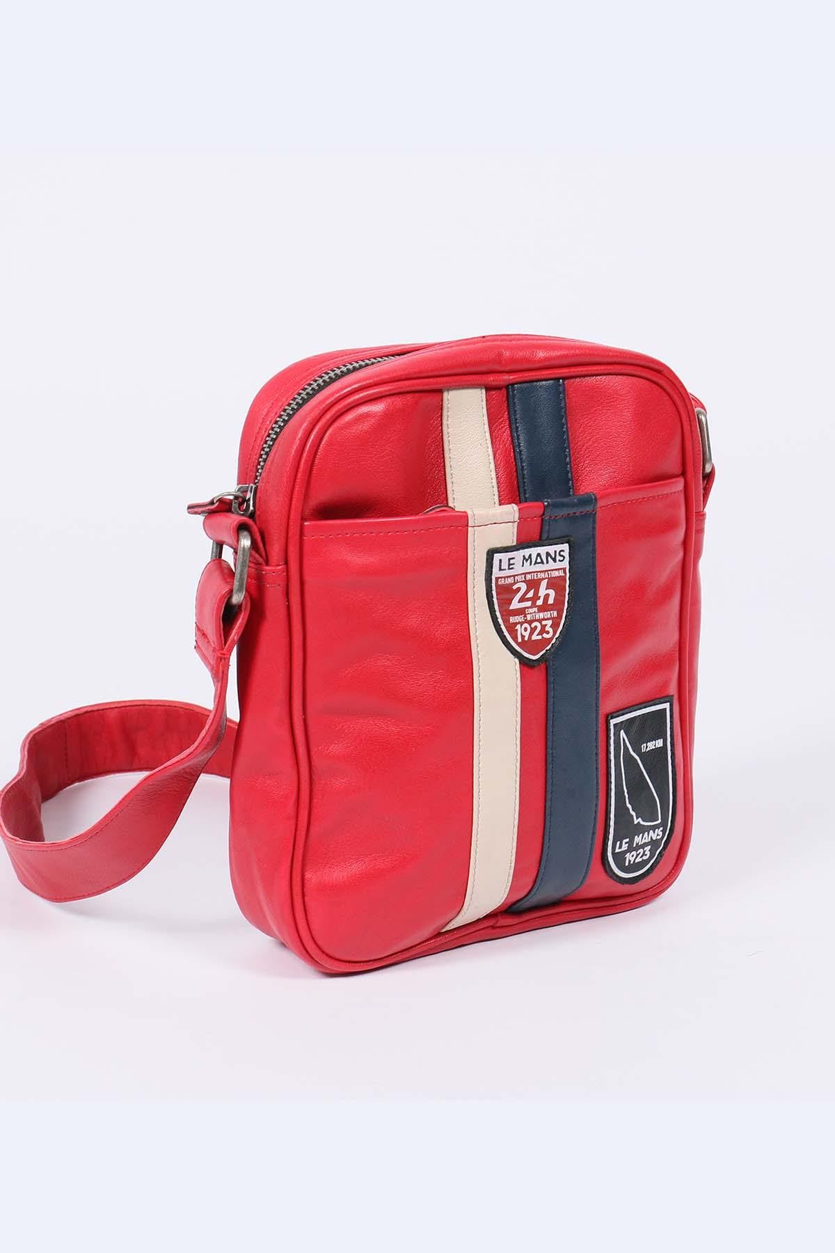 Le Mans 1923 racing red leather bag - Image n°3