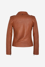 Schott's LCW1601D Cognac: lambskin Perfecto, slim-fit and timeless. - Image n°9