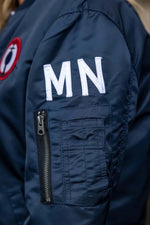 Navy blue naval aeronautics bomber jacket - Image n°7