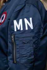 Navy blue naval aeronautics bomber jacket - Image n°7