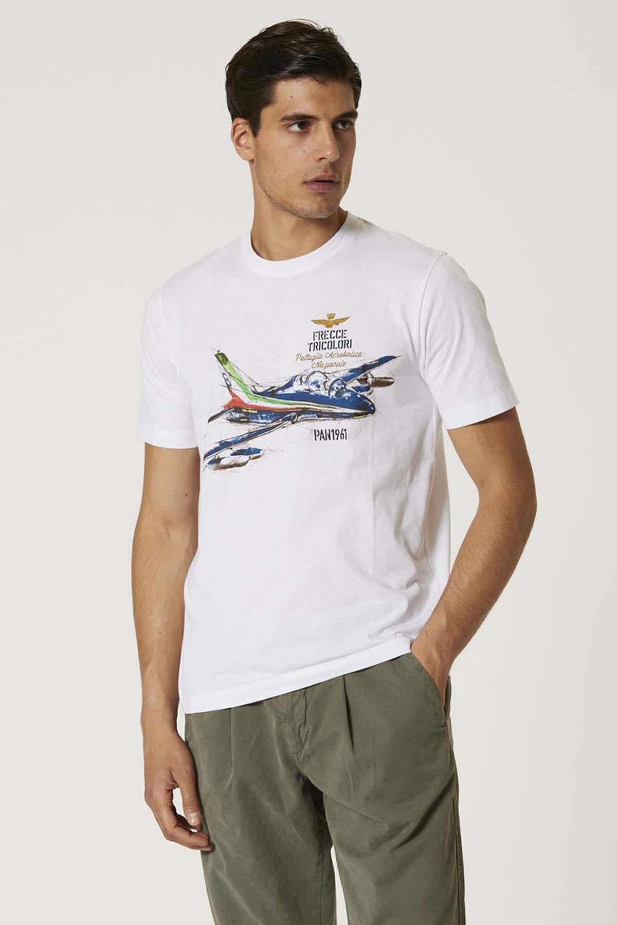 White T-shirt Frecce Tricolori Aermacchi MB-339 - Image n°1