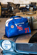 Sheepskin leather handbag Royal blue - Image n°1