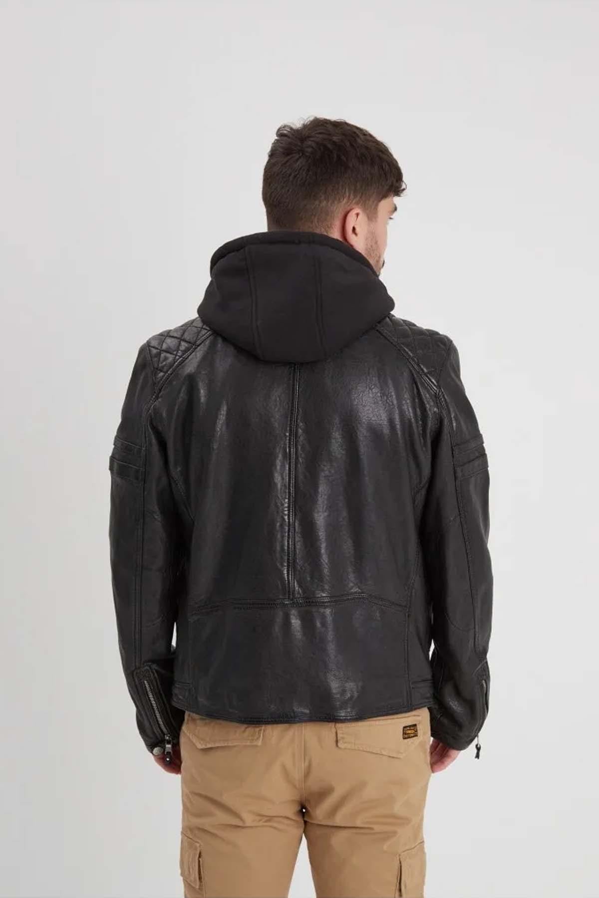 A black lambskin jacket with retro racing details - Image n°6