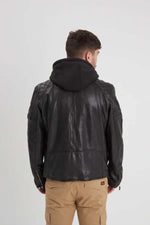 A black lambskin jacket with retro racing details - Image n°6