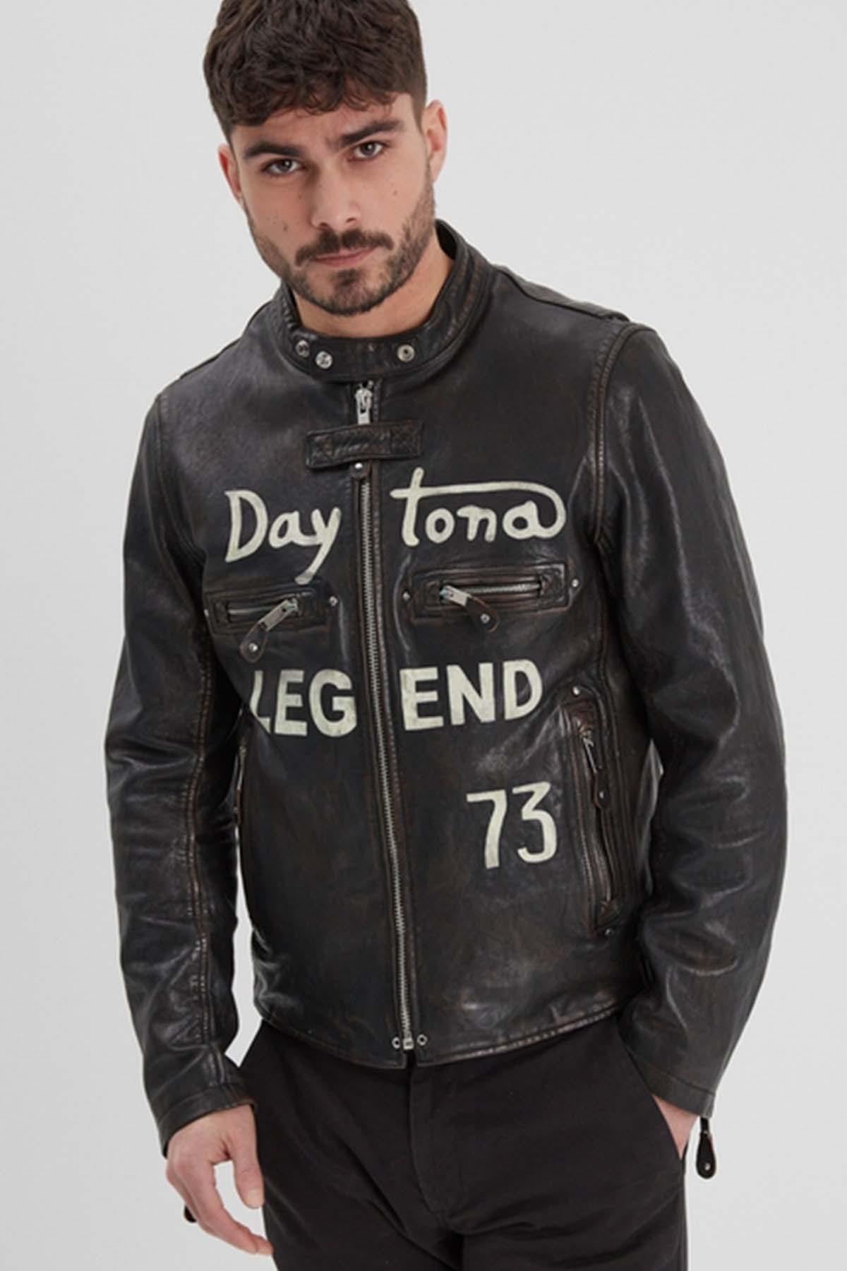 Lambskin jacket in black, fusing urban style with biker attitude. - Image n°1