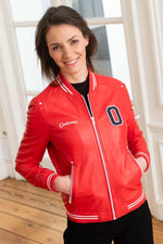 Deep red lambskin teddy, slim and lightweight for year-round wear. - Image n°5