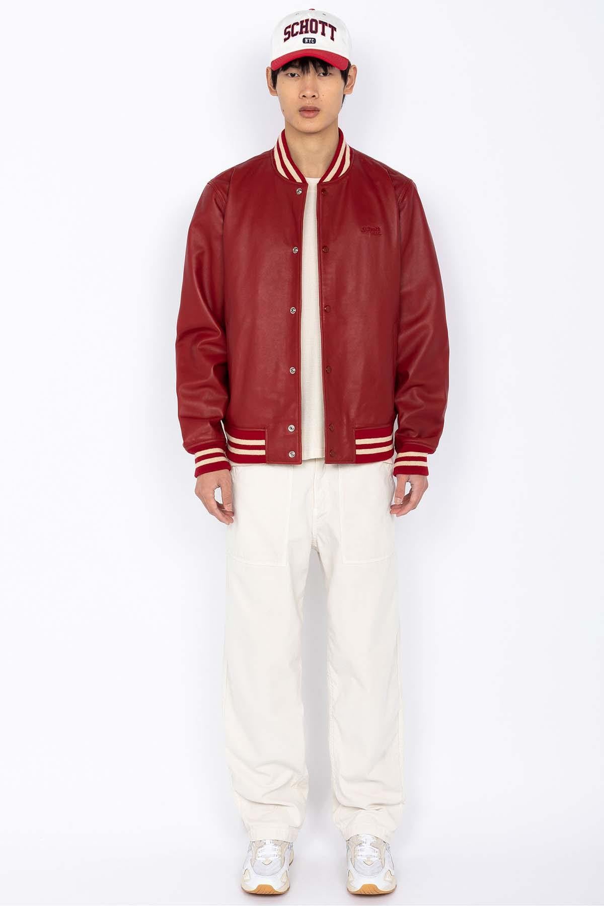 Schott's LCTEDDYS23: a red lambskin teddy jacket for all seasons. - Image n°2