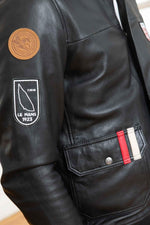 Black lambskin jacket with 24h Le Mans patches and a regular fit. - Image n°10