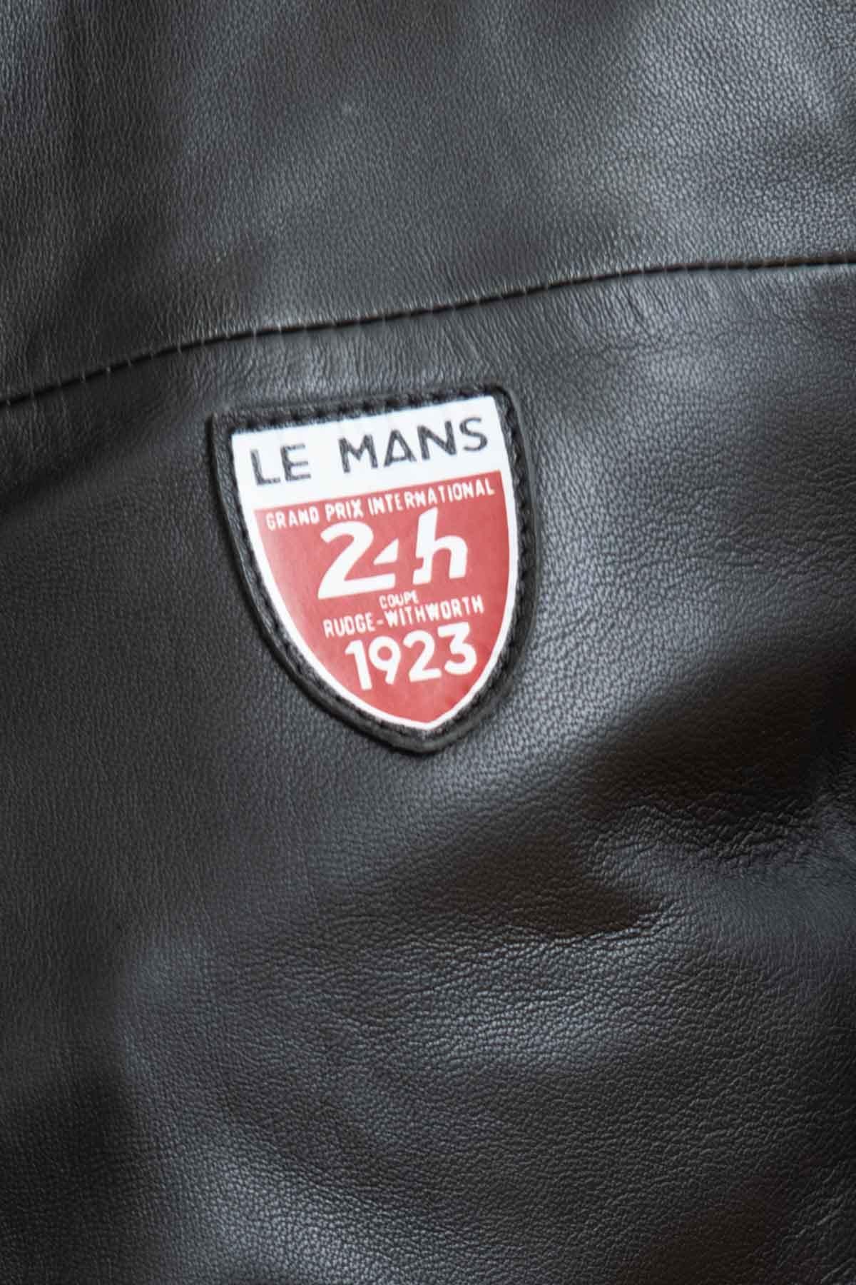 Black lambskin jacket with 24h Le Mans patches and a regular fit. - Image n°7