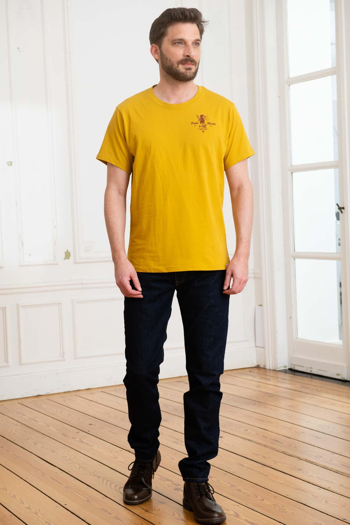 Yellow Printed Cotton T-Shirt - Image n°3