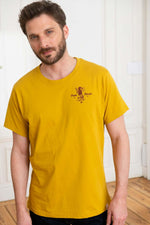 Yellow Printed Cotton T-Shirt - Image n°1