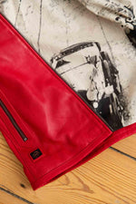 Red sheepskin jacket with a motorsport edge-sleek, regular fit. - Image n°12