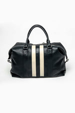 Jacky Ickx navy blue 72H sheepskin leather travel bag - Image n°4