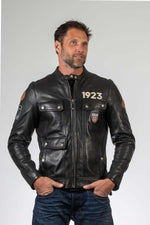 Black racing leather jacket Lagache 24H Le Mans 1923 Men - Image n°1