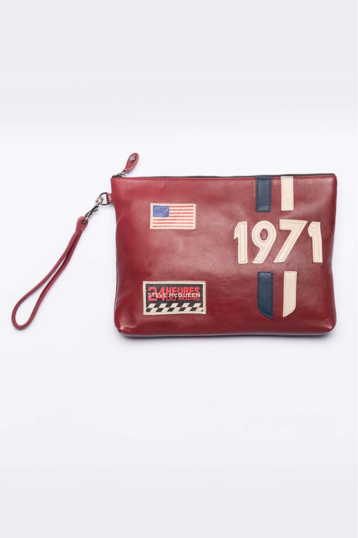 Steve McQueen Red Leather Clutch - Image n°1