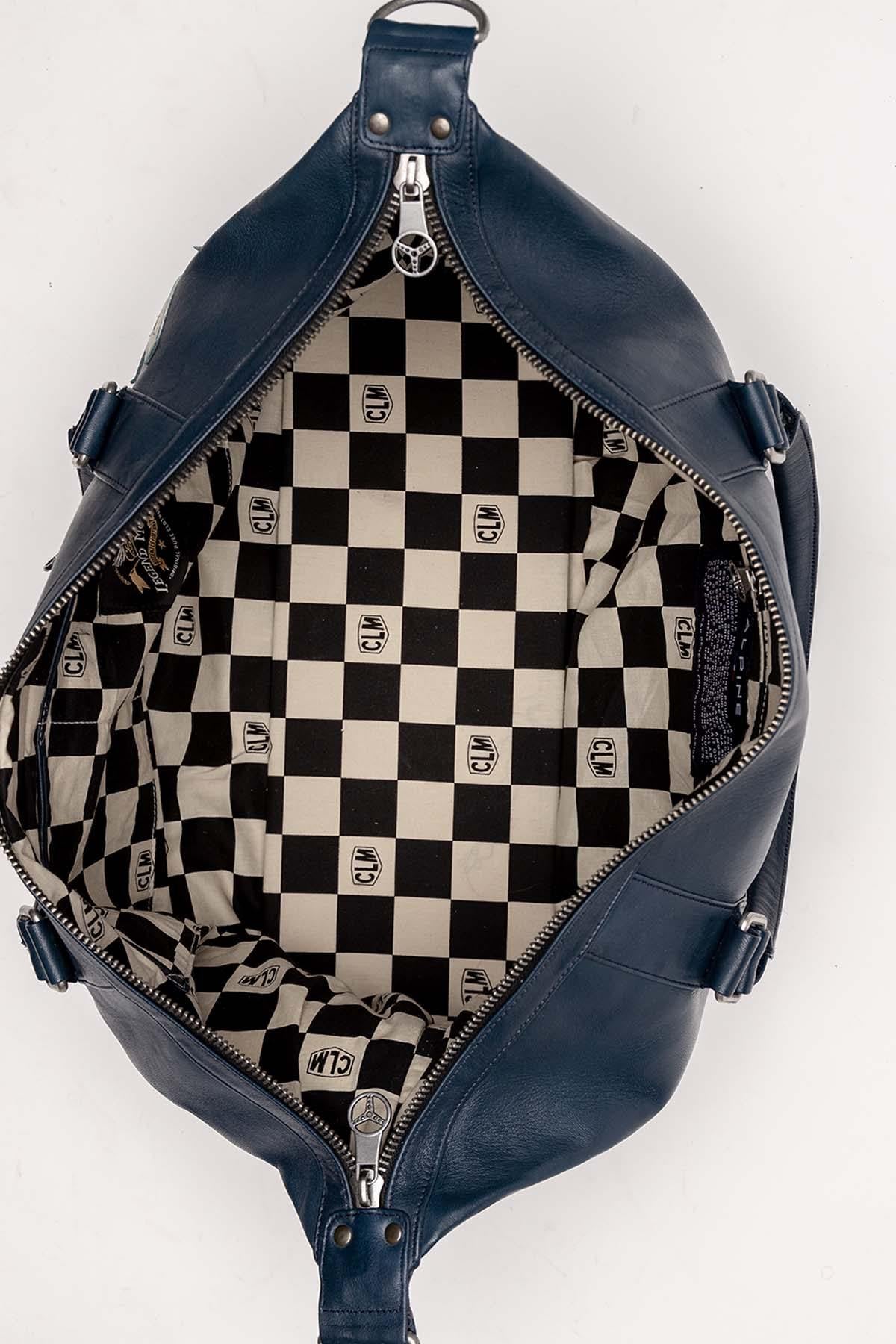 72h travel bag in Alpine Navy Blue leather - Image n°4