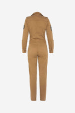 Camel Tencel jumpsuit - Image n°2