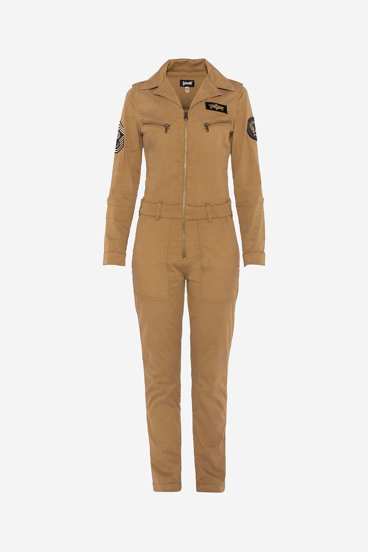 Camel Tencel jumpsuit - Image n°3