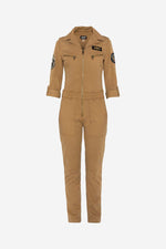 Camel Tencel jumpsuit - Image n°1