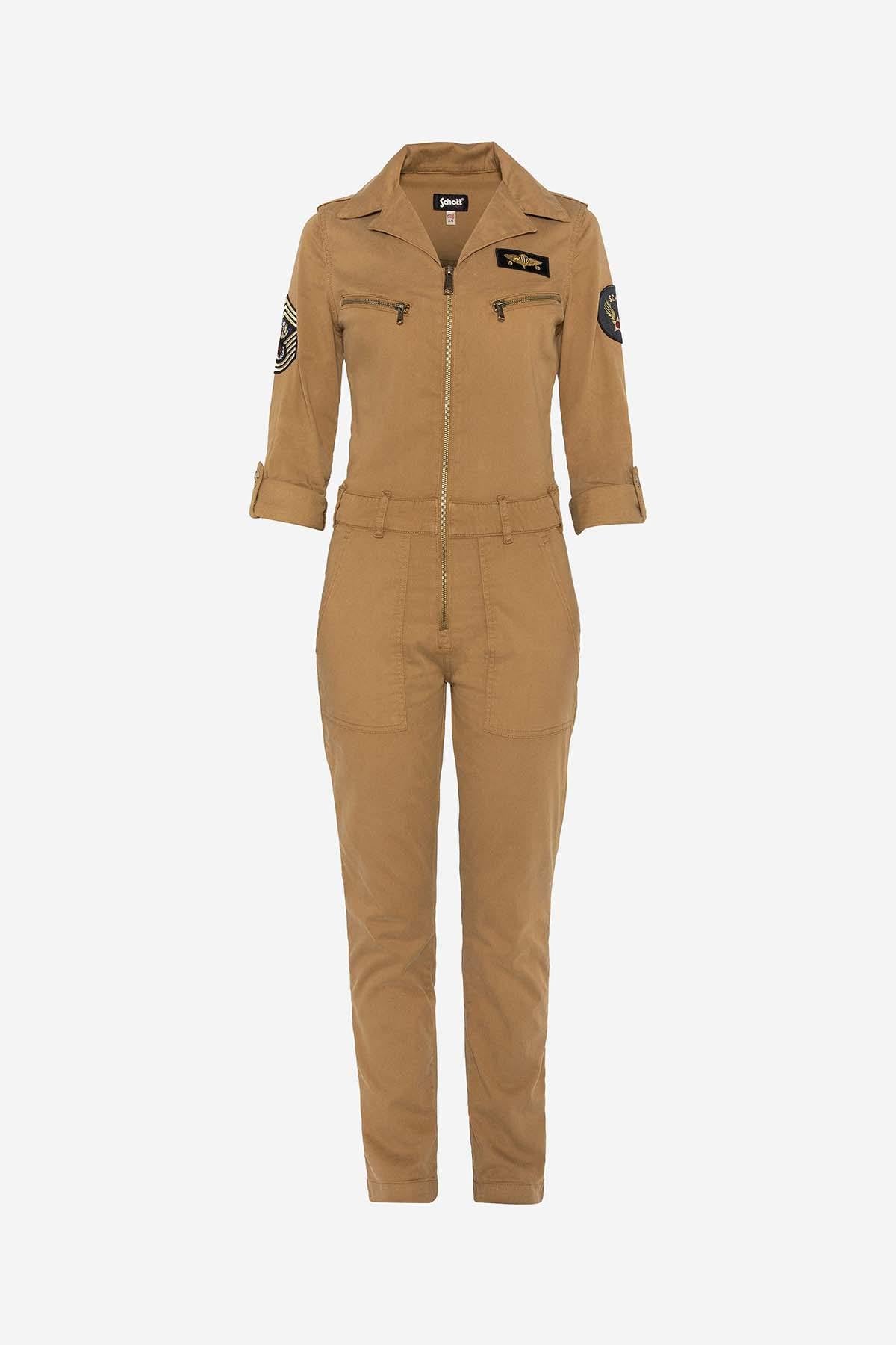 Camel Tencel jumpsuit - Image n°1