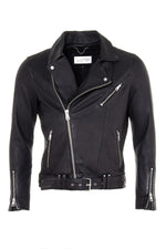 Black sheepskin Biker Jacket - Image n°2