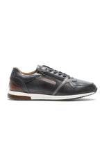 Navy blue gray leather sneaker - Image n°3