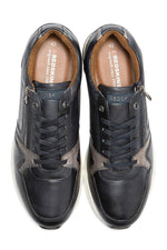 Navy blue gray leather sneaker - Image n°2
