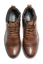 Brown cognac leather boots - Image n°2
