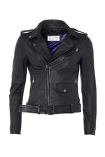 Tailored lambskin biker jacket with D-pocket and zipped pockets. - Image n°3