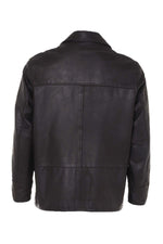 Mid-length coat in brown fat buffalo - Image n°3