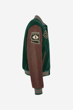 Schott's green wool teddy with cordovan-trimmed vachetta sleeves. - Image n°8