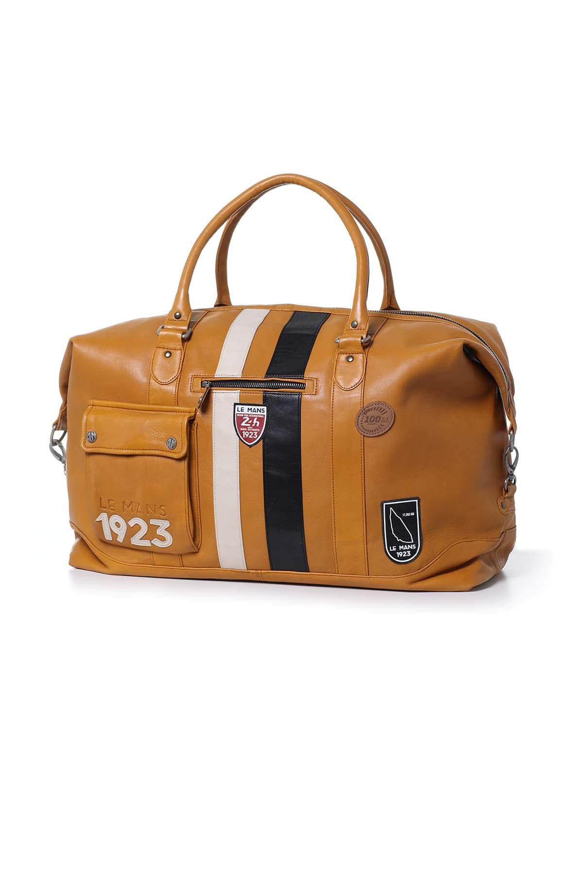Le Mans 1923 travel bag in yellow leather - Image n°1