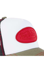 Cap with white red black net worn effect - Image n°3
