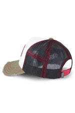 Cap with white red black net worn effect - Image n°5