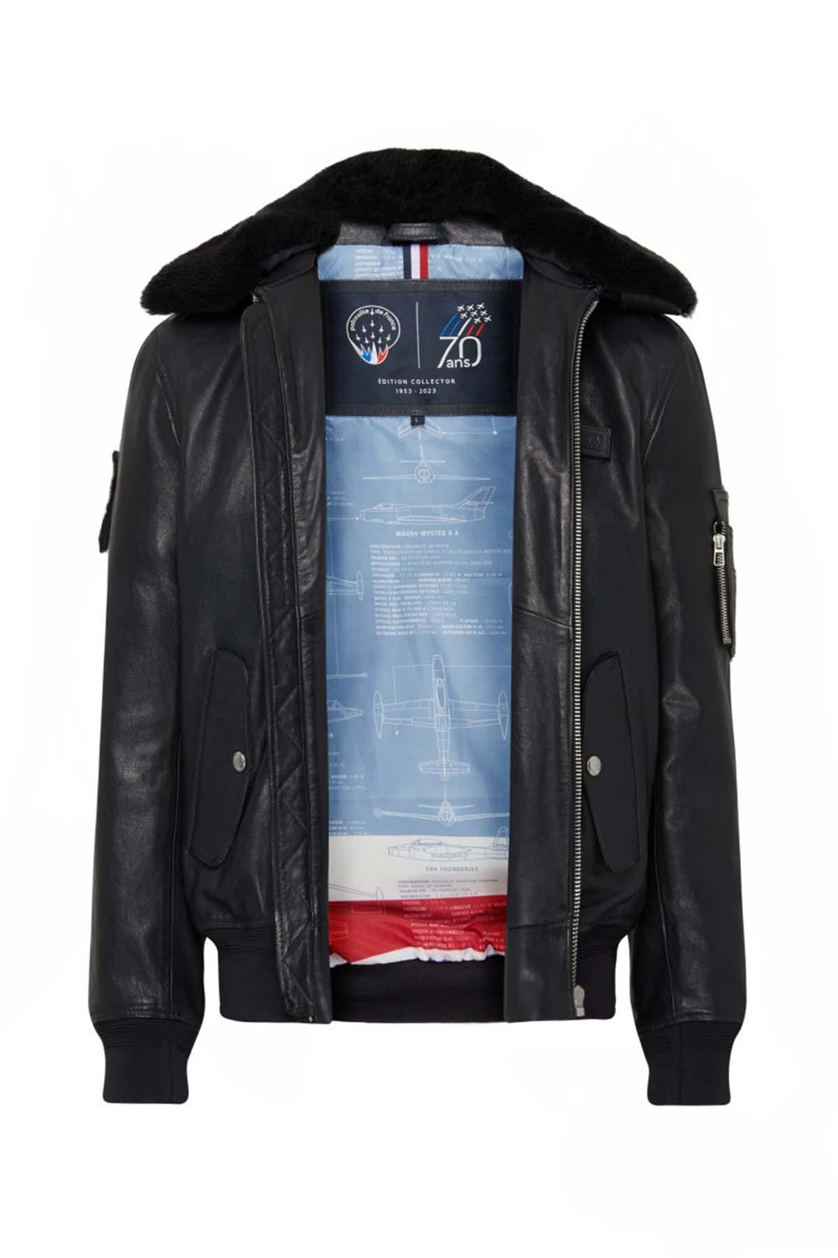 Patrouille de France 70th anniversary lambskin jacket with fur collar. - Image n°10