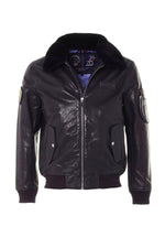 Limited dark navy lambskin aviator. Detachable fur collar. - Image n°5