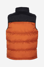 Men's orange and black sleeveless down jacket - Image n°7