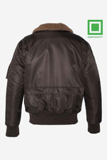 Men's Dark Brown Recycled Nylon Bomber Jacket - Image n°6