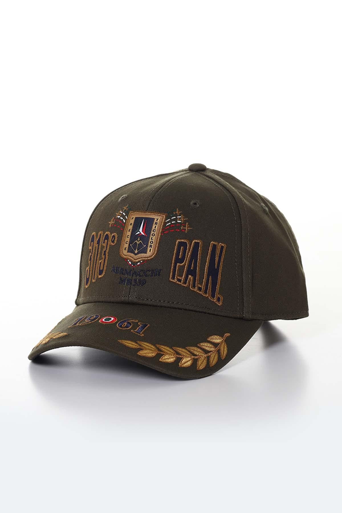 Men's yellow green embroidered cap - Image n°1