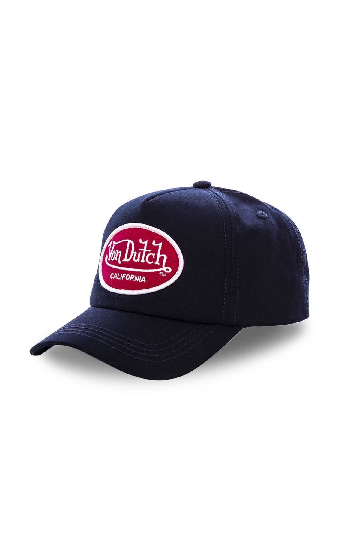 Navy blue cap with red and white logo - Image n°1