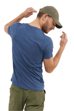 Blue t-shirt with distressed print for men - Image n°3