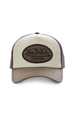 Brown and white trucker cap with logo - Image n°3