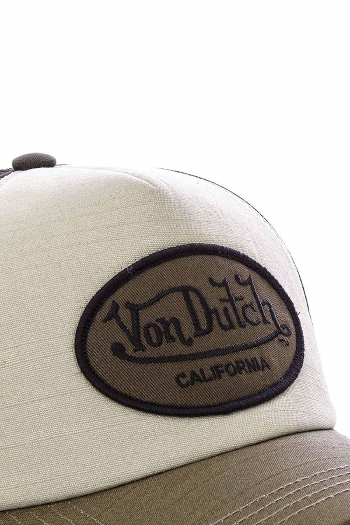 Brown and white trucker cap with logo - Image n°2